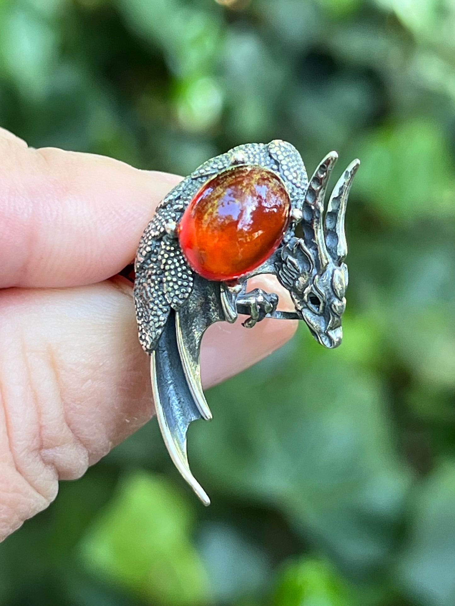 Sterling silver dragon ring