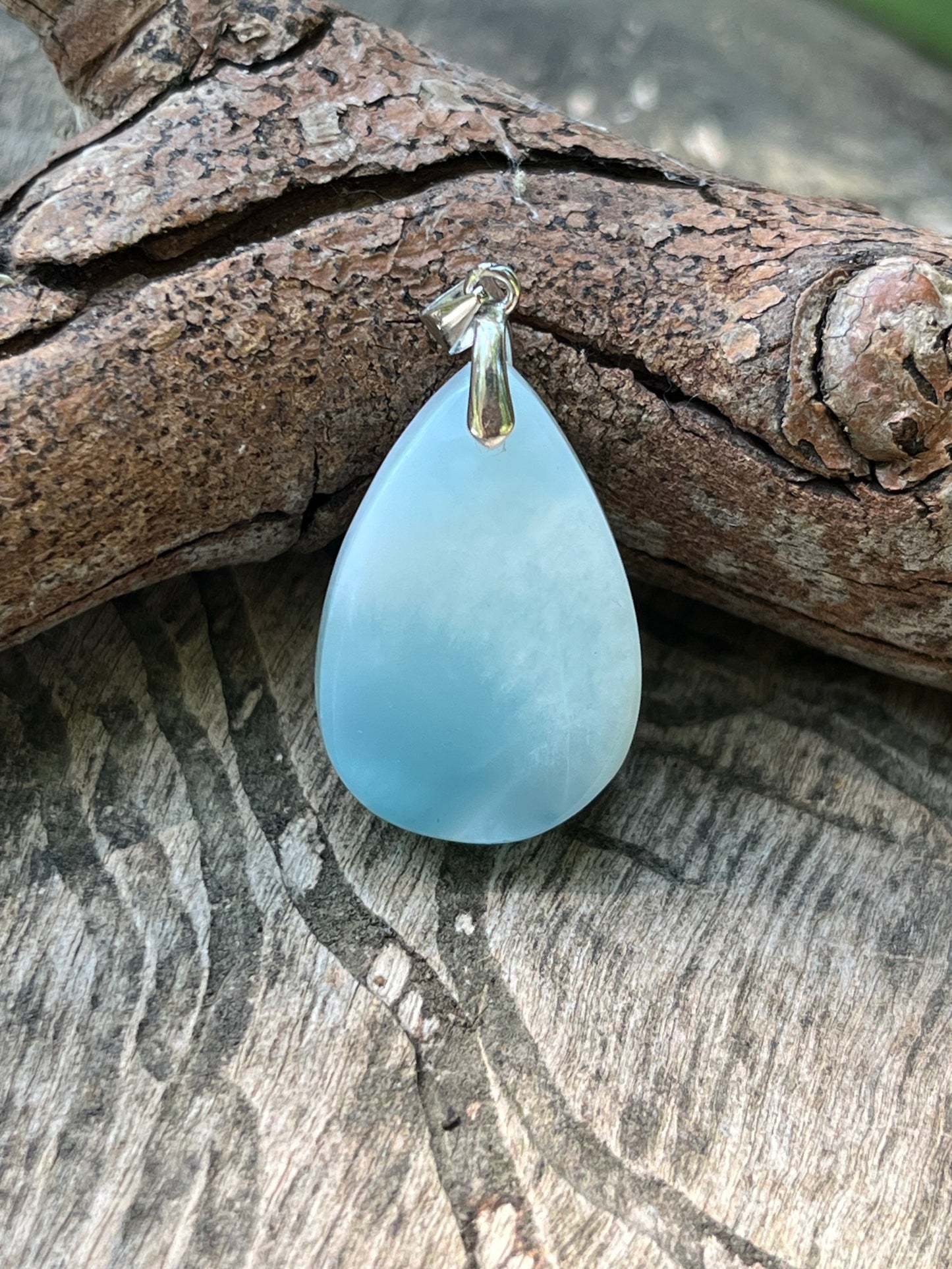 Sterling silver Larimar teardrop pendant