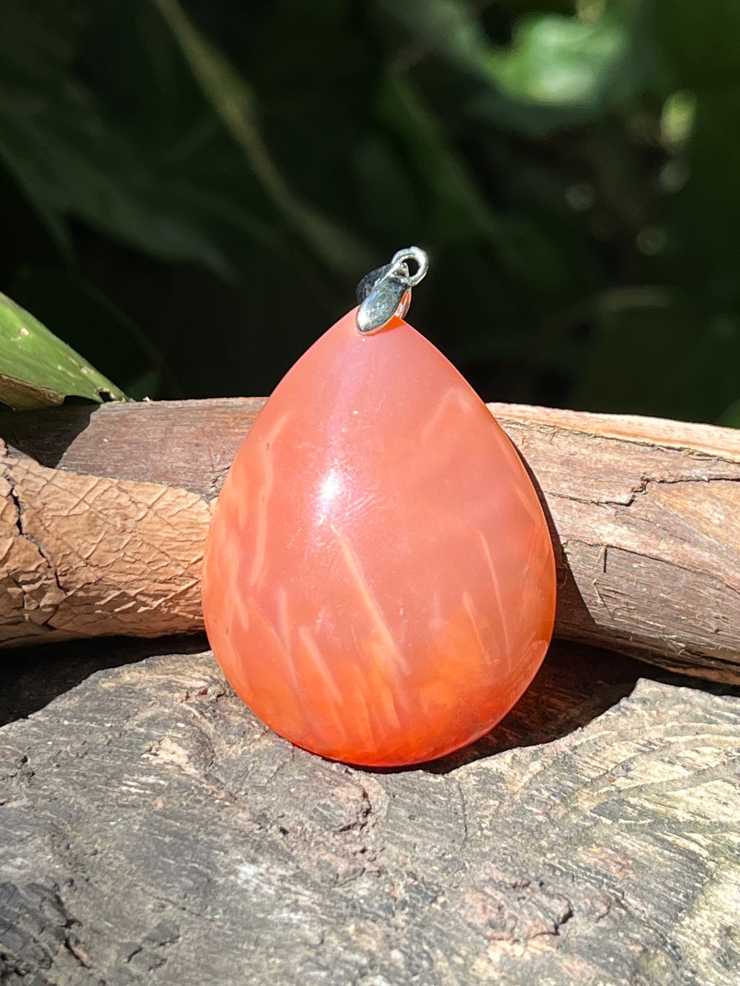 Sterling silver red agate pendant