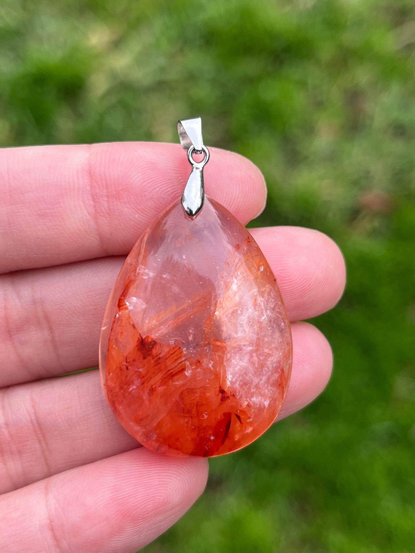 Sterling Silver Fire Quartz Pendant