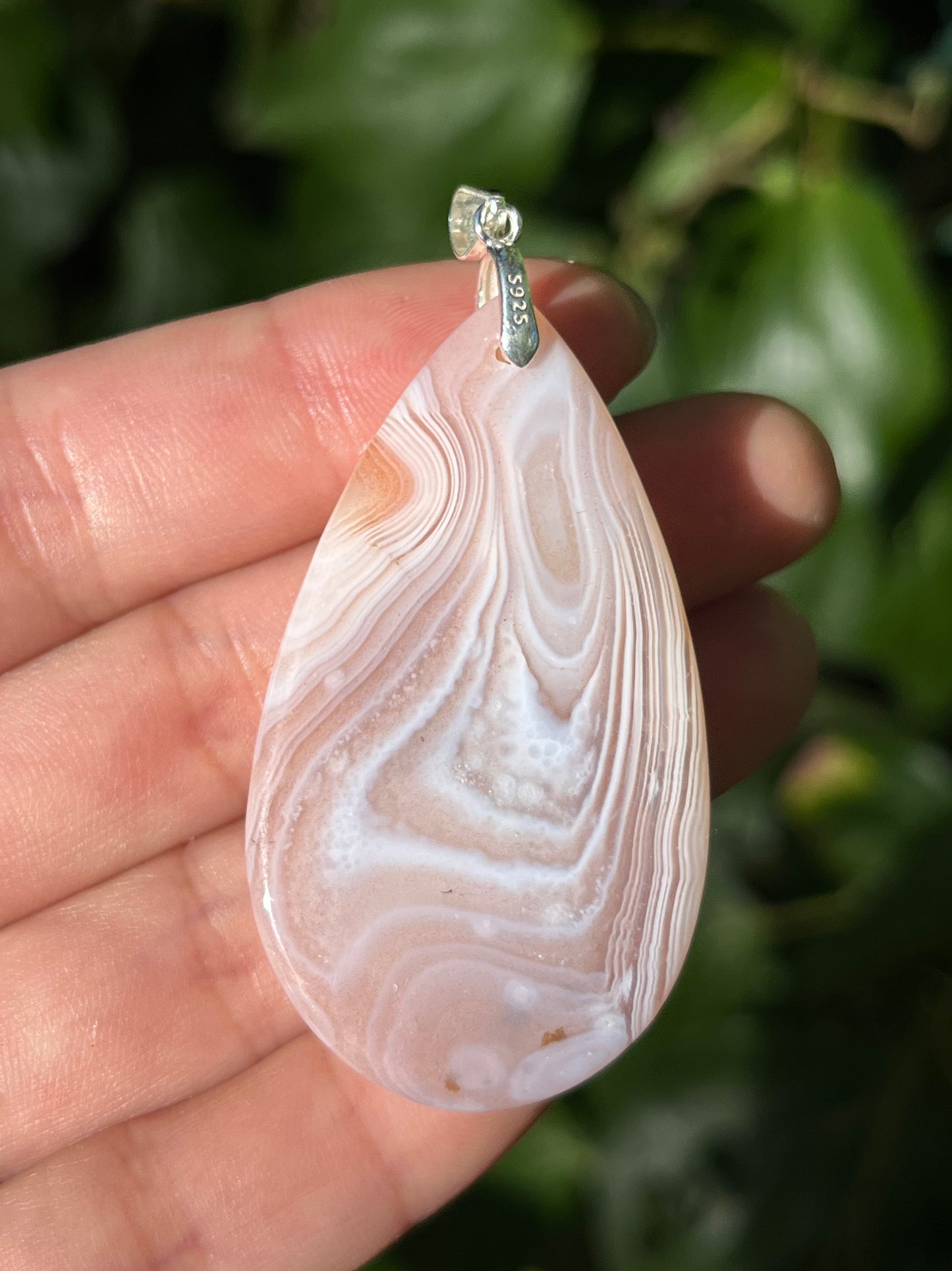 925 silver Botswana agate pendant