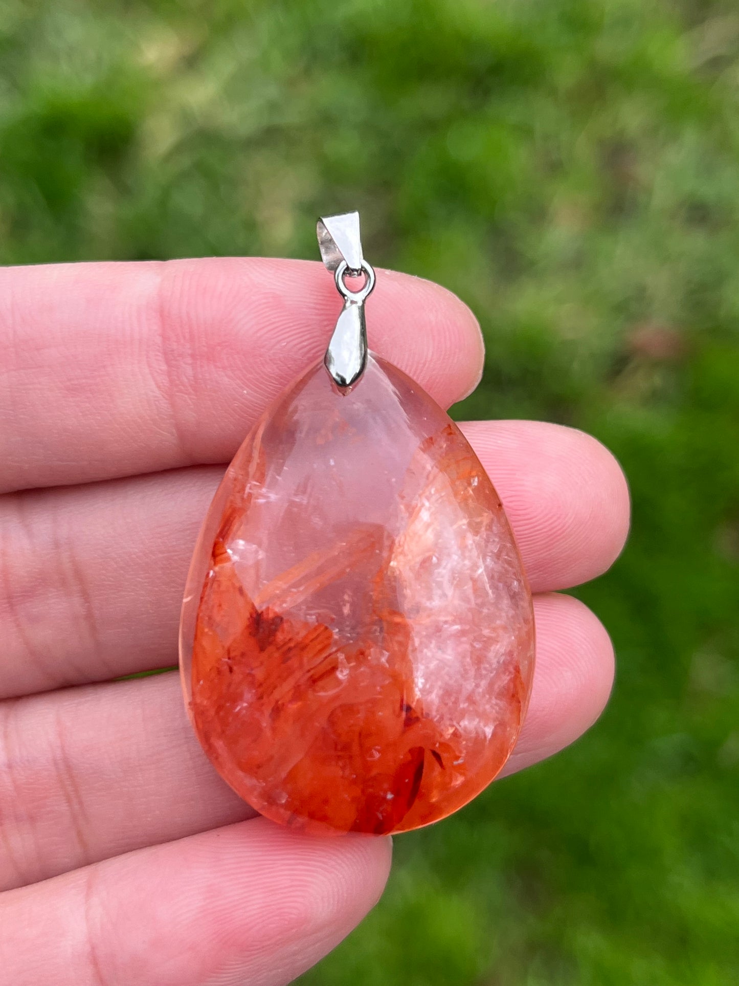 Sterling Silver Fire Quartz Pendant