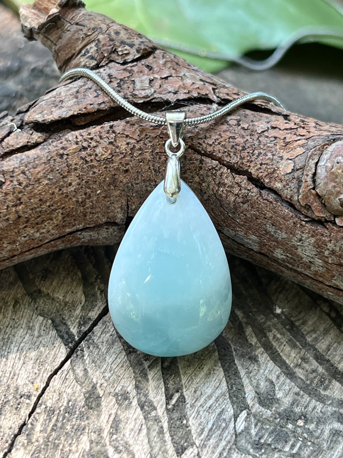 Sterling silver Larimar teardrop pendant