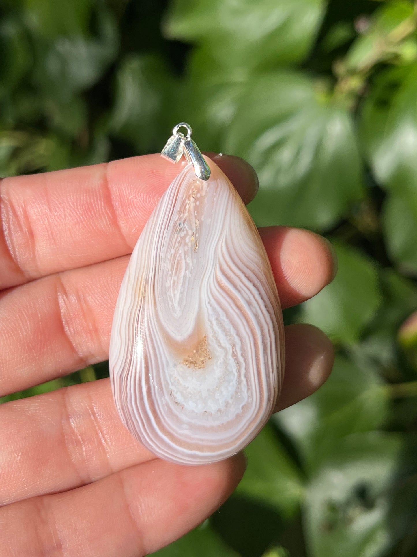 925 silver Botswana agate pendant