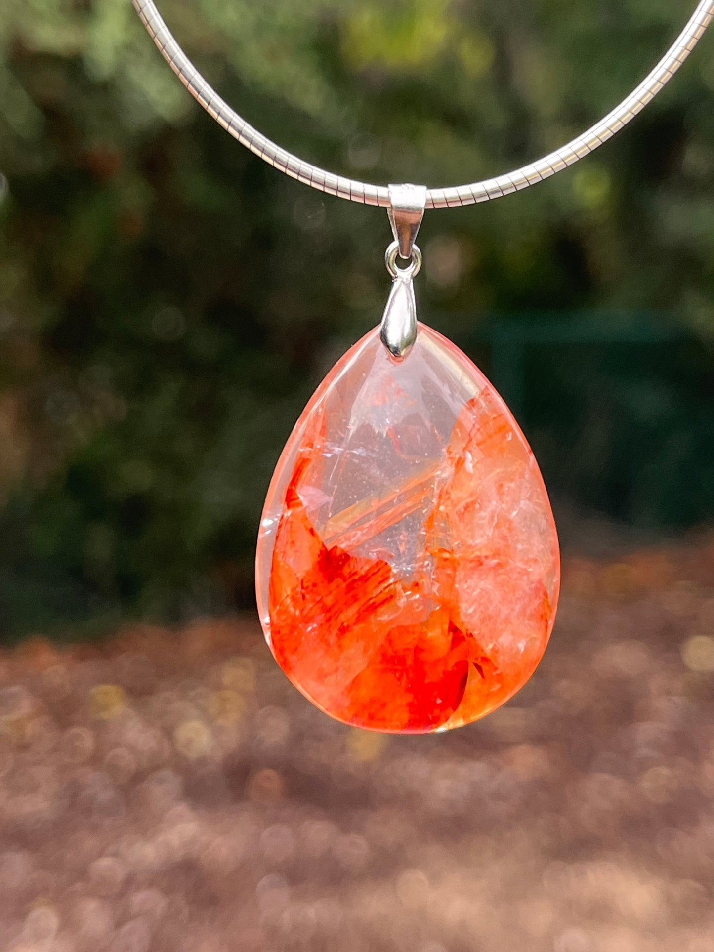 Sterling Silver Fire Quartz Pendant