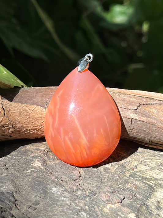 Sterling silver red agate pendant