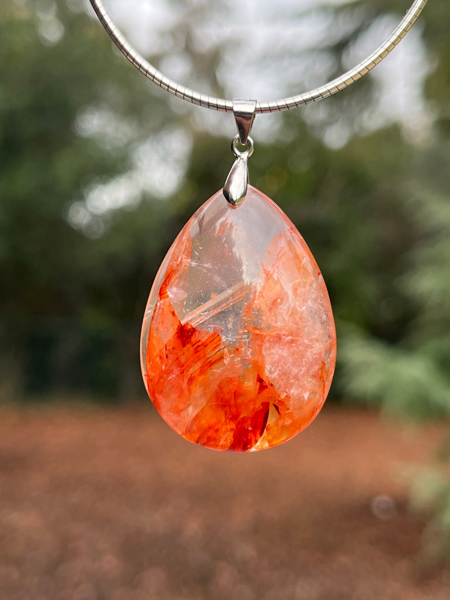 Sterling Silver Fire Quartz Pendant