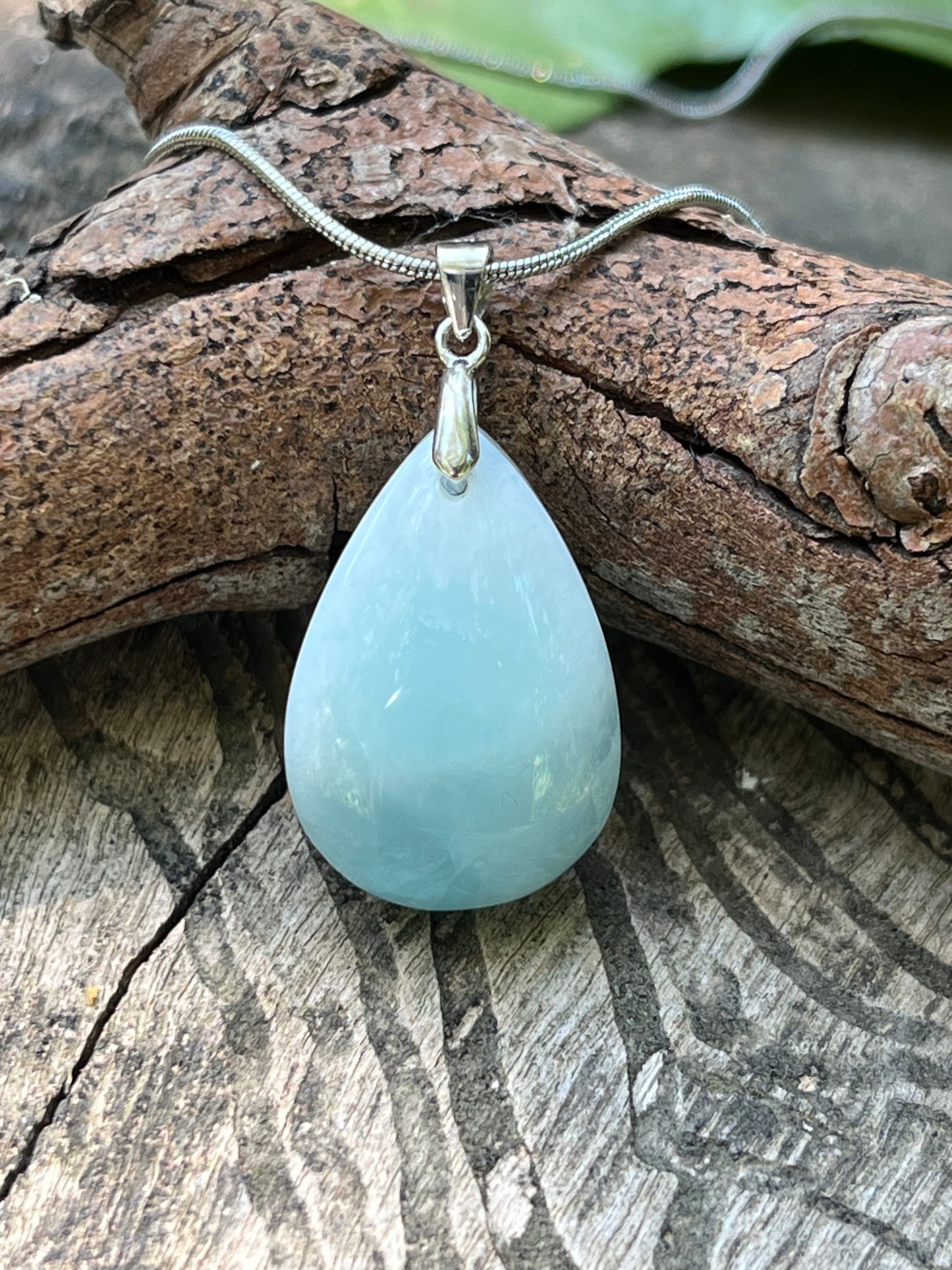 Sterling silver Larimar teardrop pendant