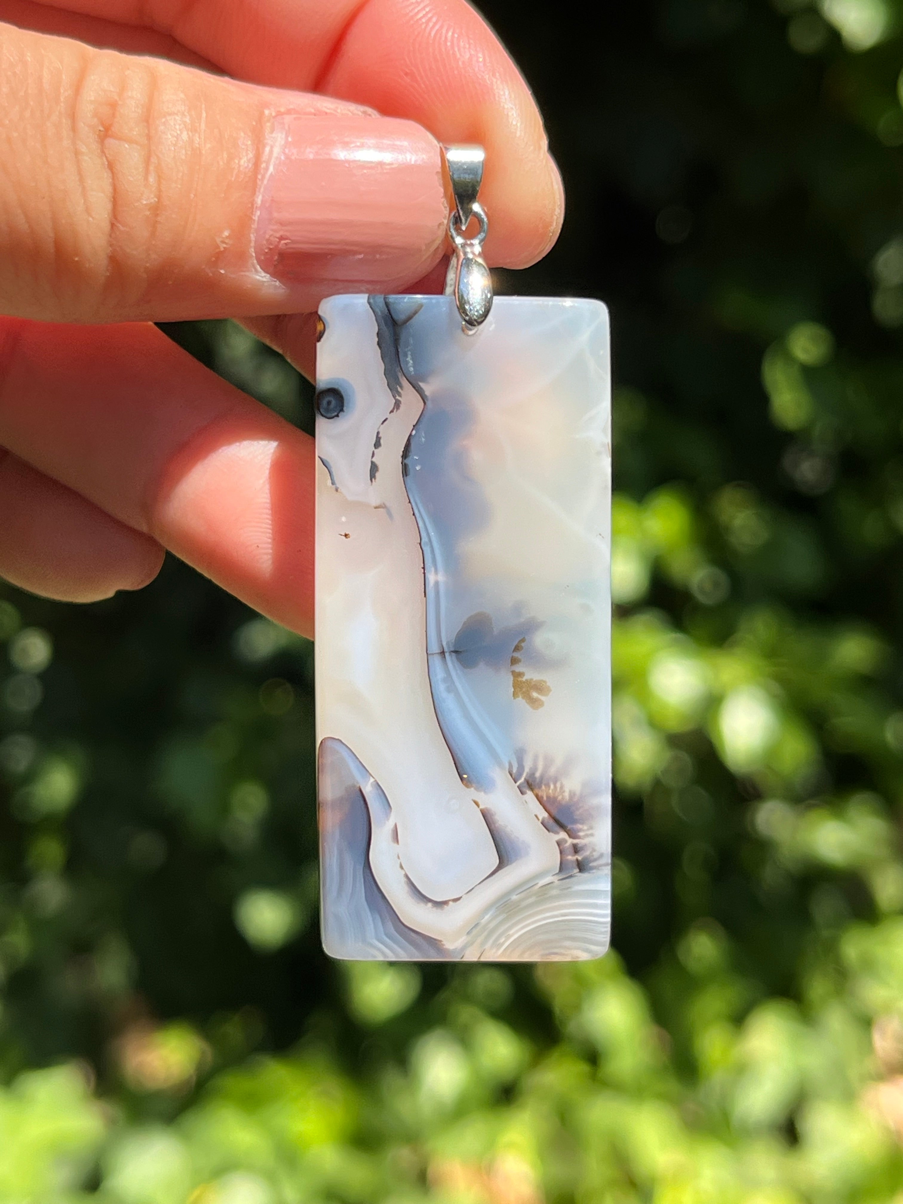 Scenic Dendritic purchases Agate, Herkimer Diamond , & Ametrine Sterling Silver Pendant