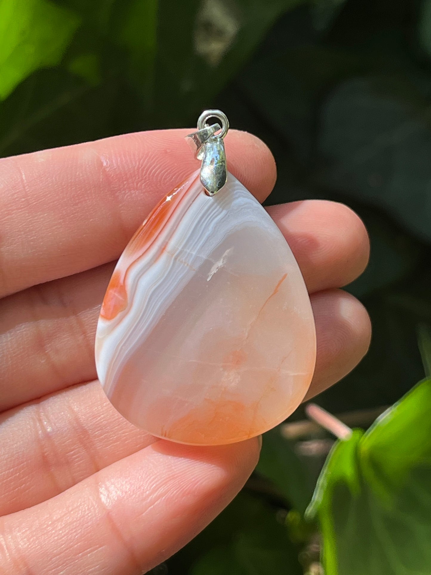 Sterling silver banded agate pendant