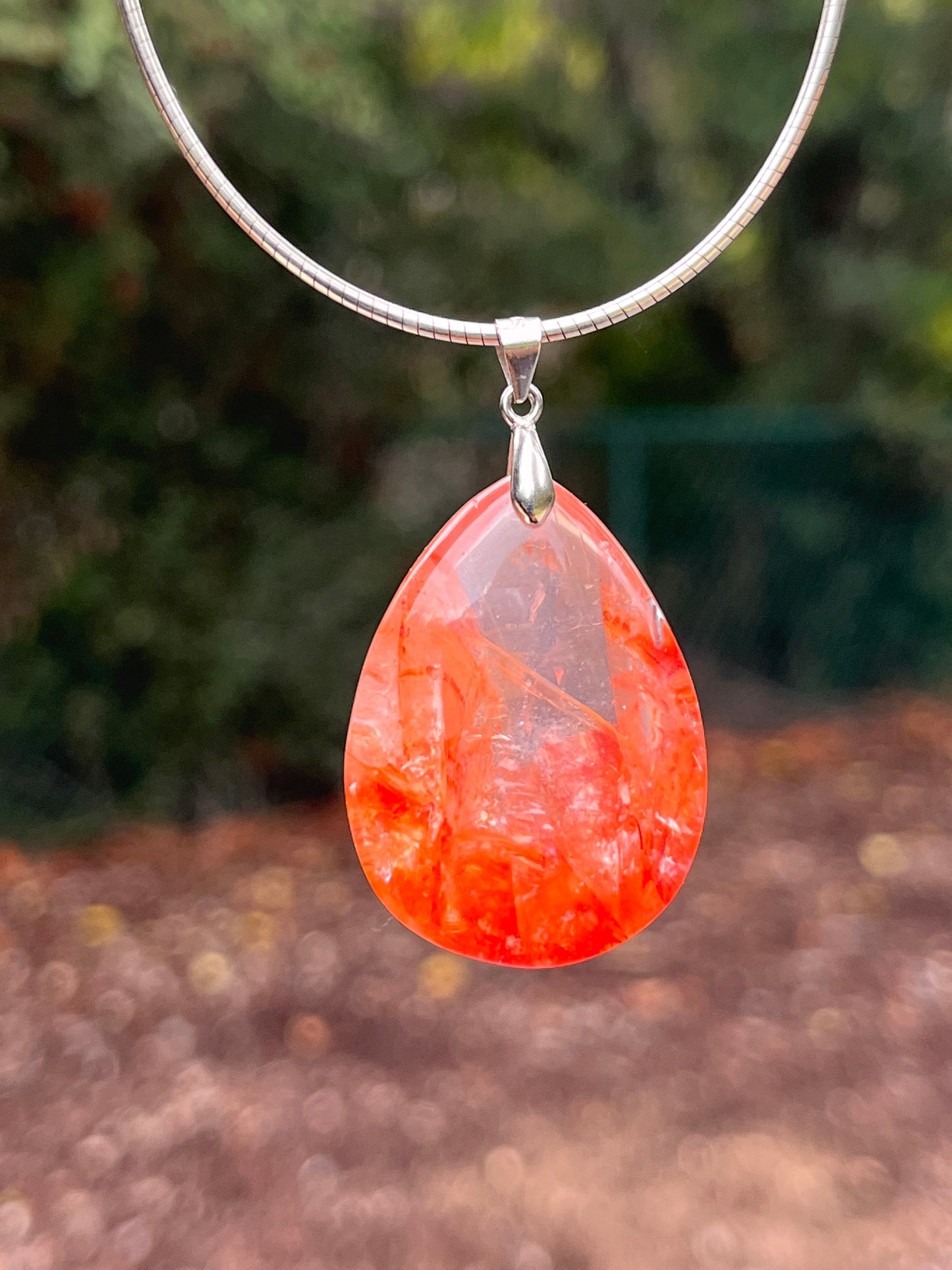 Sterling Silver Fire Quartz Pendant