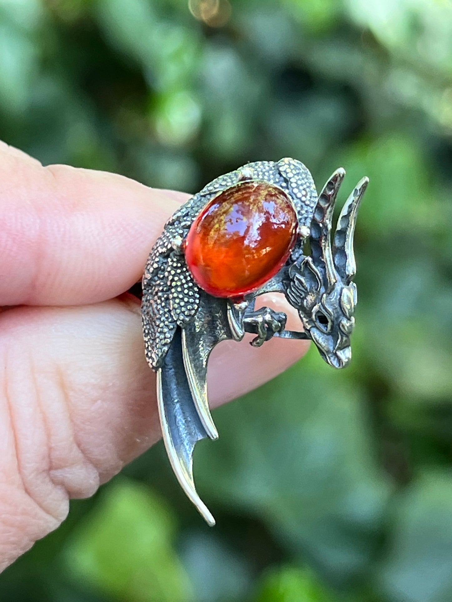 Sterling silver dragon ring