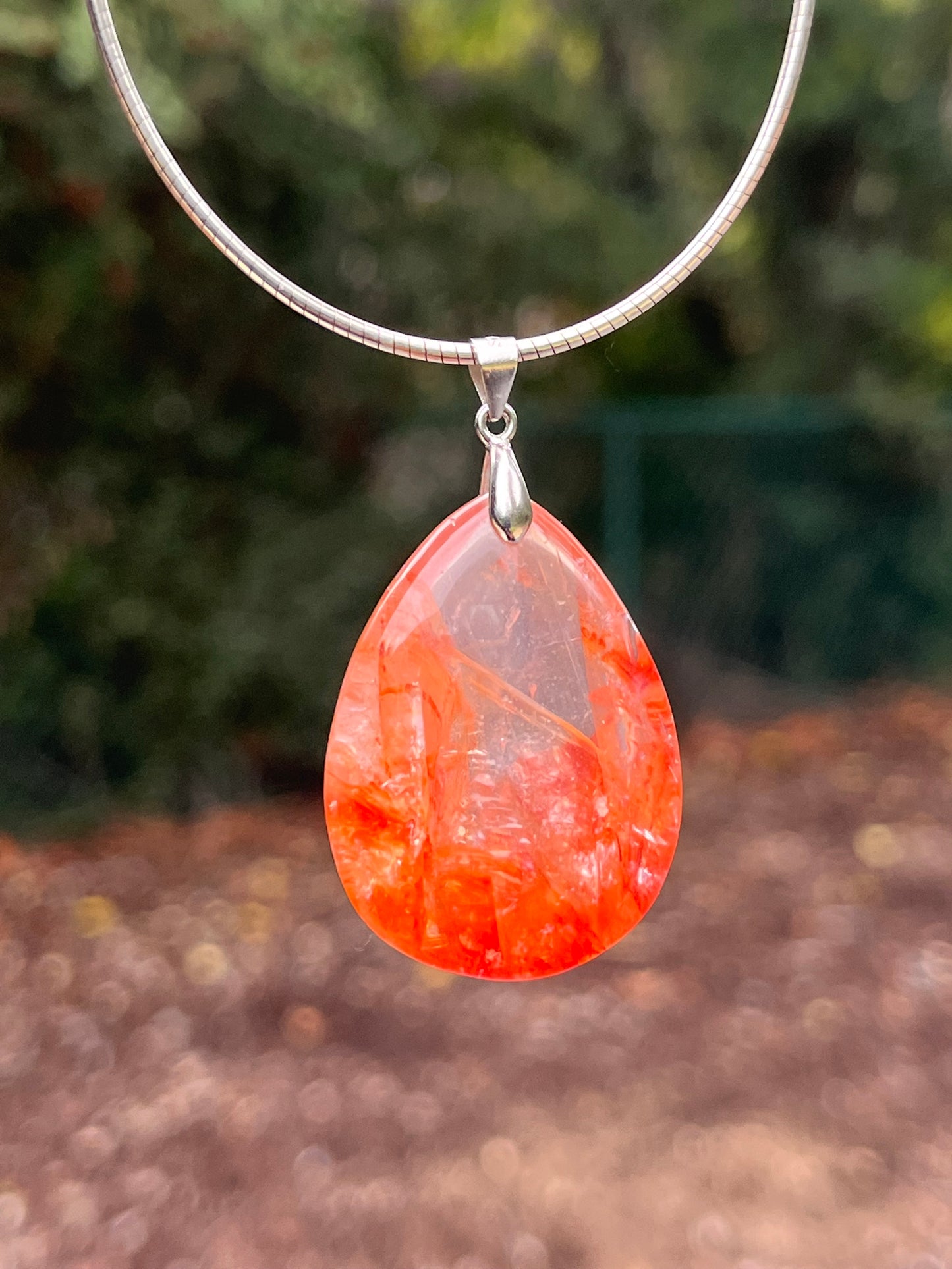 Sterling Silver Fire Quartz Pendant