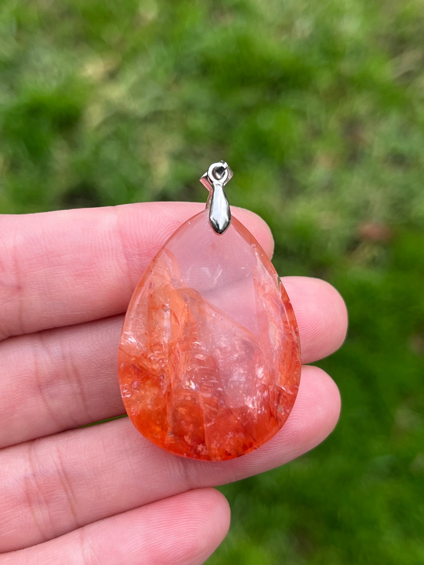 Sterling Silver Fire Quartz Pendant