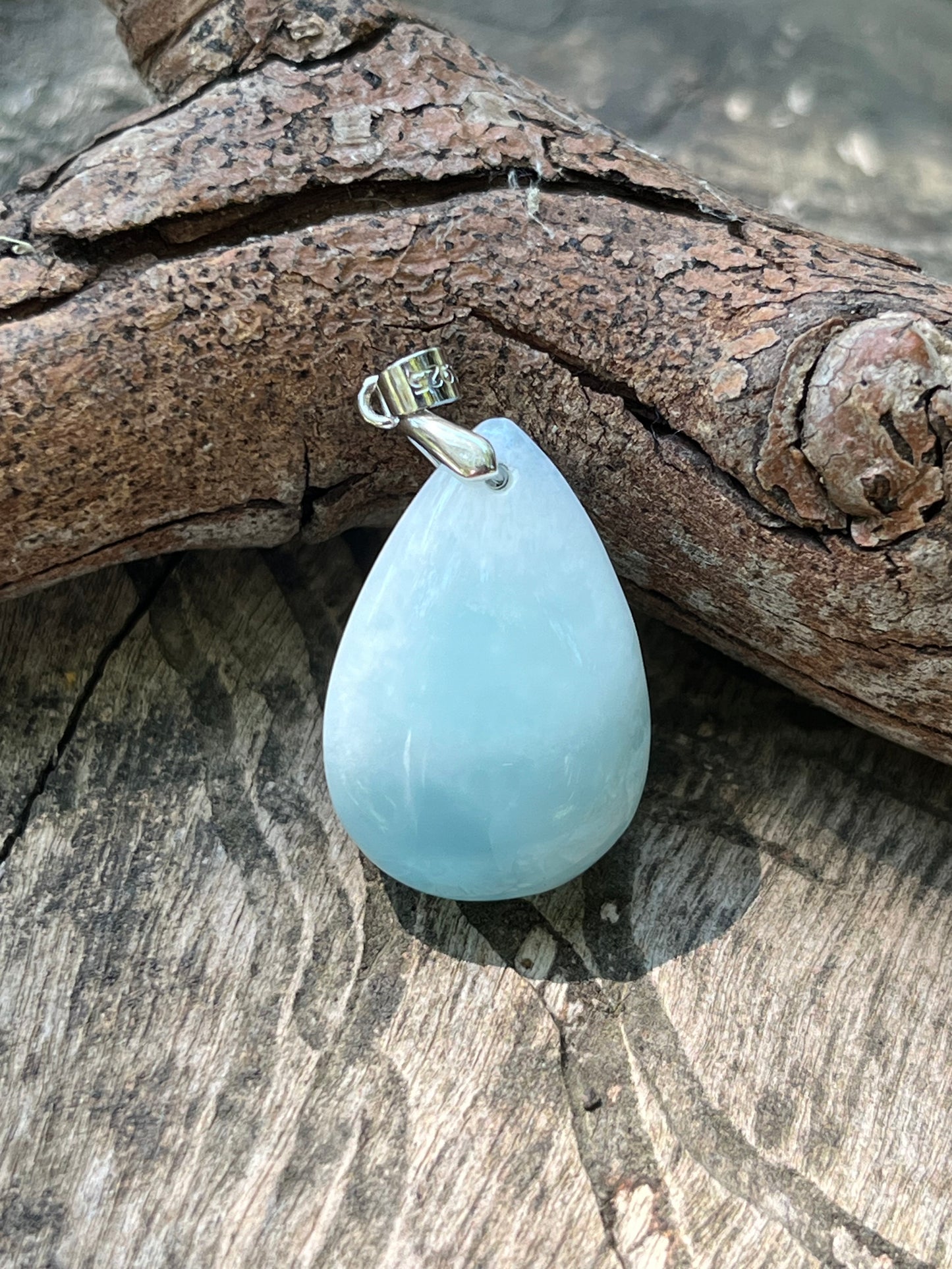 Sterling silver Larimar teardrop pendant