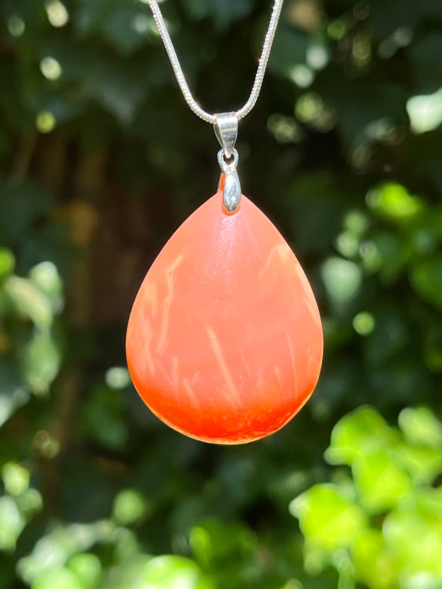 Sterling silver red agate pendant